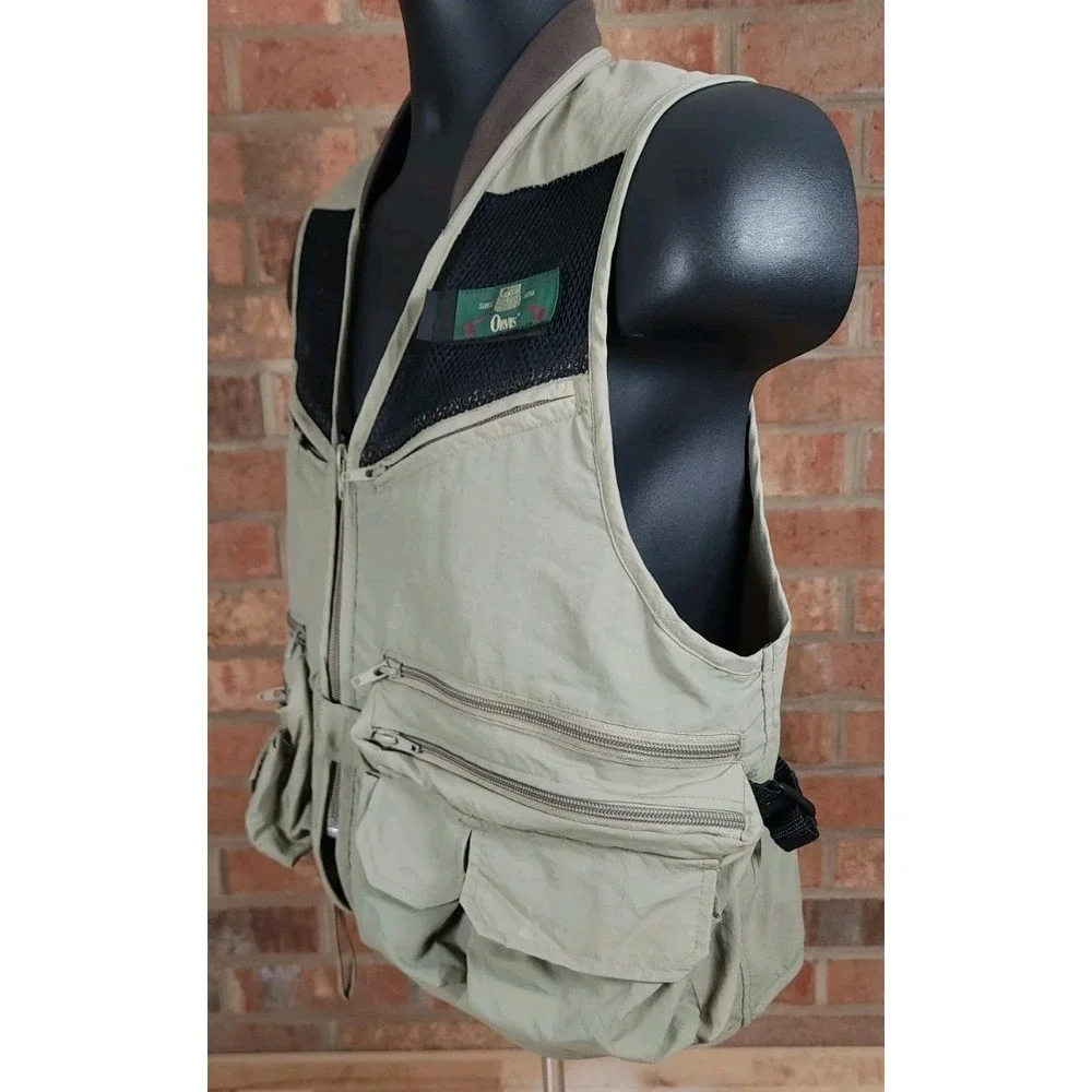 Orvis Mens Small Fly Fishing Utility Vest Khaki Zip - Picture 3 of 9